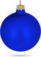 Set of 6 Blue Matte Glass Ball Christmas Ornaments 3.25 Inches...