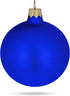 Set of 6 Blue Matte Glass Ball Christmas Ornaments 3.25 Inches...