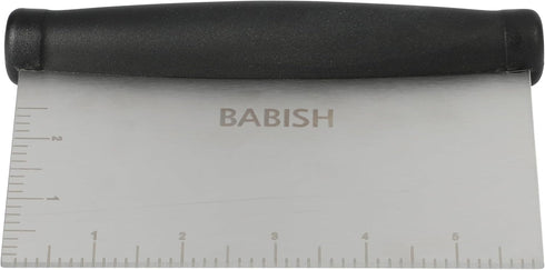 Babish Multi-Purpose Stainless Steel Scaper/Chopper with Grip, 6-Inch, Silver/Black...