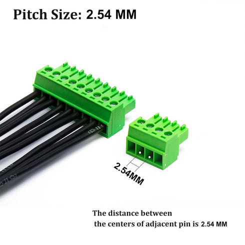 5 PCS 8 Pin 2.54mm Pitch Screw Terminal Block Connector for 26-18AWG, Pluggable Quick Male Plug Connector-8 Pole...
