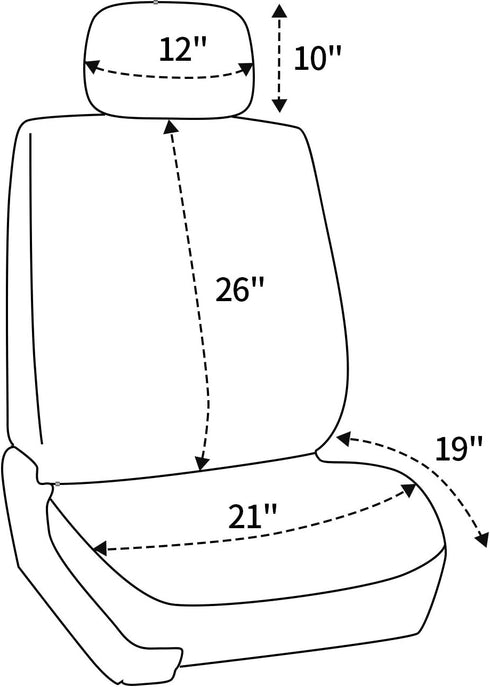 Car Front Seat Covers, Black Universal Fit Seat Covers for Sedan, Truck, SUV 1 Pair of Cloth Bucket Seat Covers...