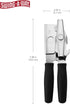 Portable Can Opener, Features an Ergonimic Handle for Optimal Comfort, and Built-in Bottle Opener for a 2-in-1 Tool, Durable Cutting Wheel, Black...