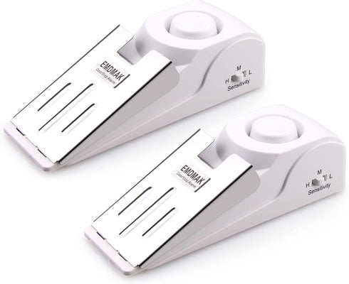 EMDMAK Door Stop Alarm with 120DB Siren Door Stop for Home & Travel (White) (Pack of 2)...