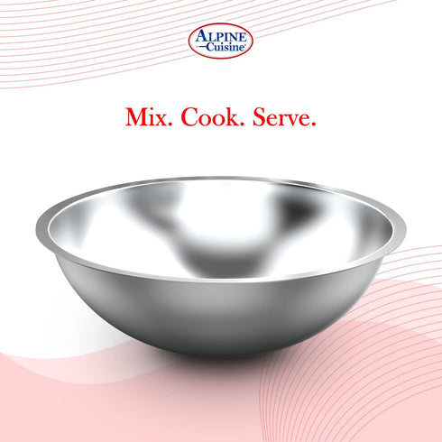 Alpine Cuisine 0.75-Quart Stainless Steel Kitchen Mixing Bowls, Salad Bowls Heavy Duty Deeper Edge, Dishwasher Safe Storage Bowls, Premium Polishe...