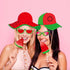 25Pcs Watermelon Photo Booth Props with Stick, Summer Fruits Theme Selfie Props, One in A Melon Birthday Party Supplies, Photography Backdrop Deco...