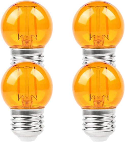 G40 Small dim Amber LED Edison 2000K 2 watt-15 watt Equivalent, E26 Base Low watt Soft Warm Light Bulbs for Healthy Sleep and Baby Nursery Light 4...