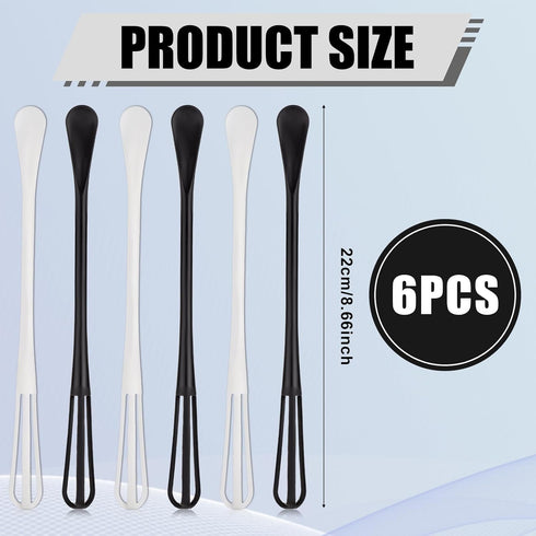6pcs Mini Whisks, Multifunctional Small Whisks for Cooking with Ergonomic Long Handle Miniature Egg Whisk Stirrer Tiny Whisk for Milk Hot Chocolat...
