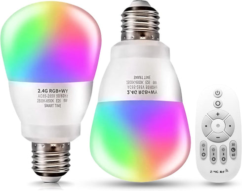 chiphy Color Changing Light Bulb with Remote, 7 Color Changing Led Light Bulb, 9W (60W Equivalent), A19 Base, 2500K-6500K, Adjustable Color Temper...