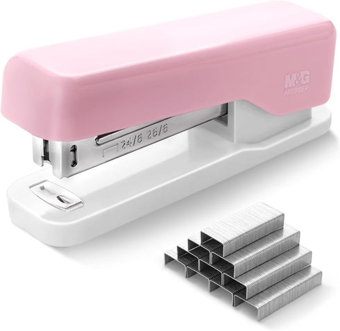M&G Stapler Desktop Stapler, Small Cute Stapler with 1000 Staples, 20 Sheet Capacity, Portable Basic Staplers for Office School Home (Pink)...