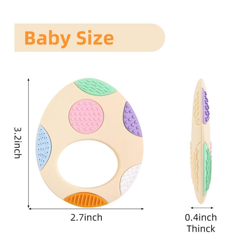 Easter Egg Silicone Teething Toys for Babies, 2-Pack - Colorful, Sensory Development Baby Chew Toys, Ideal for Toddler's First Easter Basket Stuff...