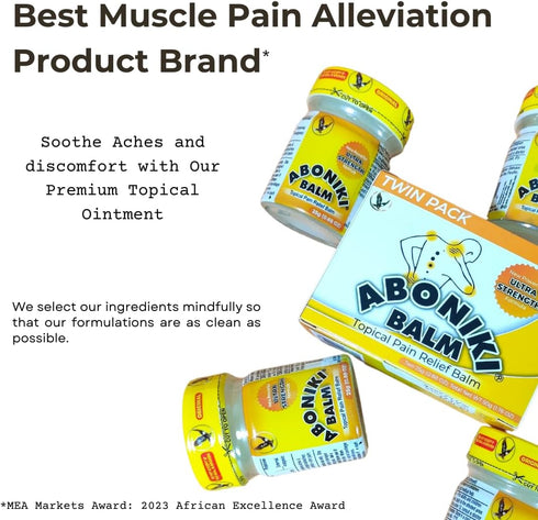 Aboniki Balm Ultra Strength (2 Glass Jars) – New Powerful and Fast-Acting Formula for Whole Body Pain Relief. Soothes Aches and Pain. Deep Heat an...