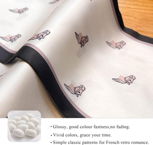 Skinny Silk Scarf Women Easy Pull-Through Narrow Long Neckerchief French Retro Style Satin Hairband Headdress Ribbon...