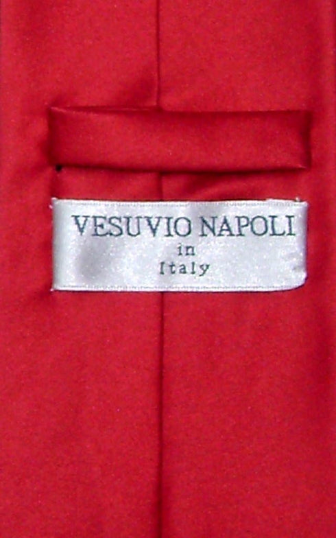 Vesuvio Napoli NeckTie Solid RED Color Men's Neck Tie...