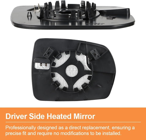 Senzeal Driver Side Heated Mirror Glass Replacement with Blind Spot Mirror for Ford Edge 2015 2016 2017 2018 FT4Z17K707H (Left Side)...