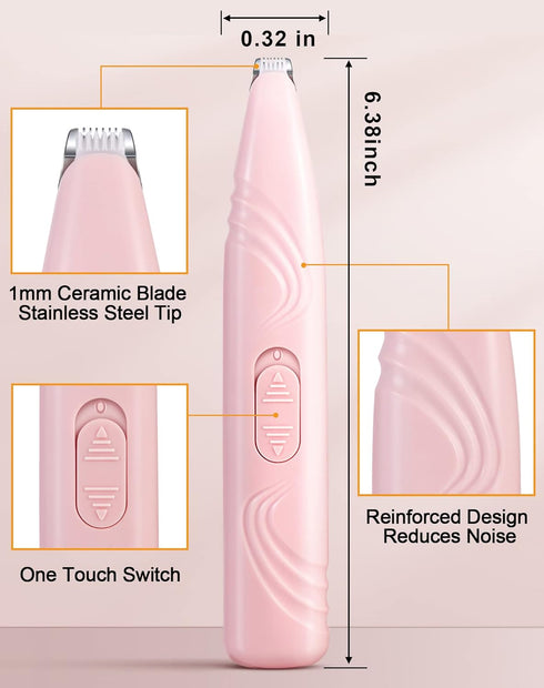 Dog Paw Trimmer for Grooming, Cordless Electric Small Pet Grooming Clippers Hair Trimmer for Dogs Cats, Low Noise for Trimming Pet's Hair Around P...