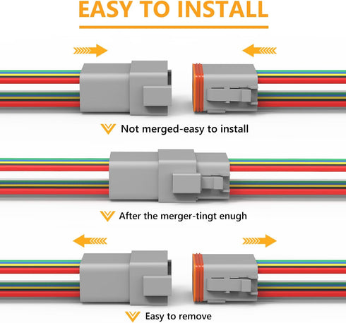 Newdeli Deutsch 12 Pin Connector Kit Waterproof Electrical Connector 16 AWG Male and Female Automotive Wire Connectors for Car Truck Boat, Dt Conn...