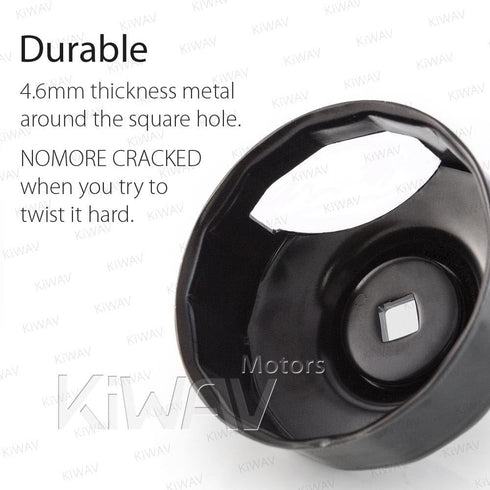KiWAV Oil Filter Cap Wrench Tool for 1984-2021 Harley Spin-on Oil Filters (Except '15-later XG) Twin Cam Oil Filters with 76 x 14 Flutes (Crank Se...
