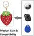 Cute Leather Keychain Case for Apple AirTag, Tile Mate, Galaxy SmartTag, eufy SmartTrack Link and Key Fob, Anti-Scratch (strawberry)...
