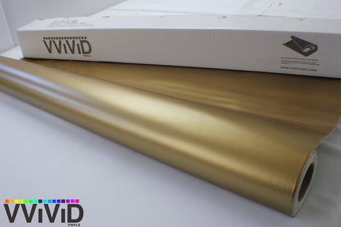 VViViD Matte Metallic Pearl Gold 1 Foot x 5 Feet Vinyl Wrap with Air Release Technology...