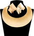 Punk Chunky African Choker Collar Necklace Drop Dangle Earrings Set 14K Gold Silver Plated Exaggerated Gothic Thick Statement Necklace for Women H...