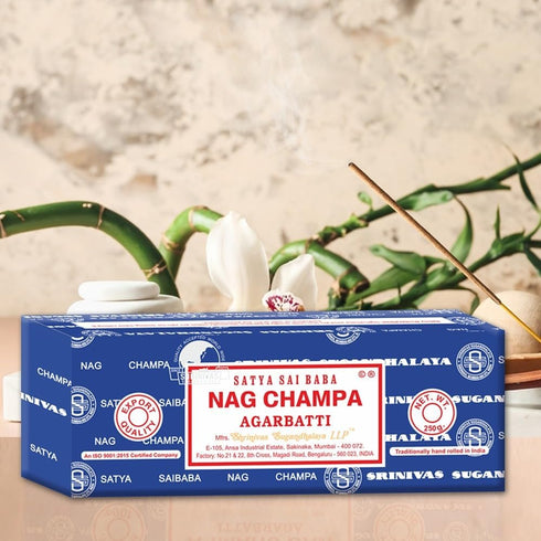 Satya Sai Baba Nag Champa Agarbatti, 250gms Hand Rolled Fine Quality Incense Sticks for Purification, Relaxation, Positivity, Yoga, Meditation...