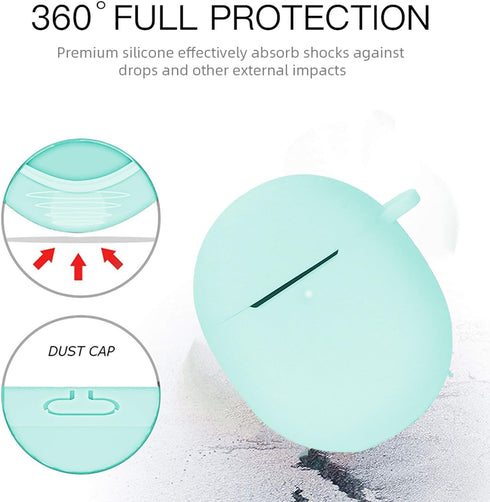 for Google Pixel Buds Pro Case Cover 2022 with Cleaner Kit, Soft Silicone Shockproof Protective Case Skin with Carabiner for Google Pixel Pro Case...