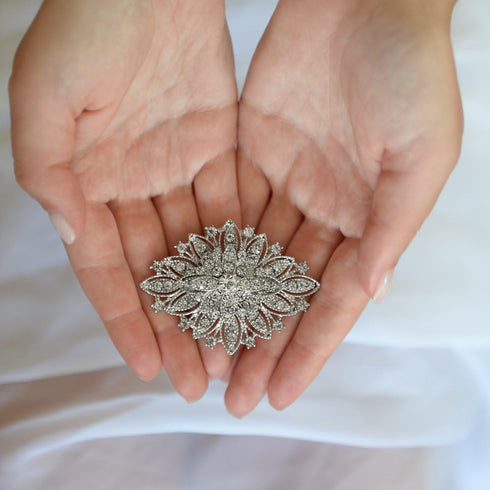 Mariell Vintage Wedding Jewelry Crystal Bridal Brooch Pin for Brides, Bridesmaids, Mother of The Bride...