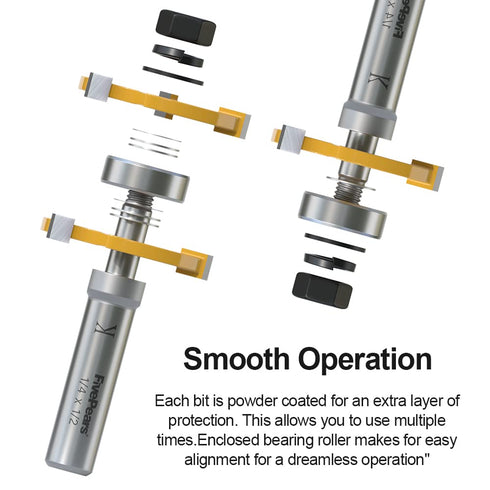 FivePears Tongue and Groove Router Bit Set with 1/2" Shank,T Shape 3 Teeth Wood Milling Cutter Woodworking Tool(2pcs)...