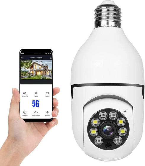 360° Security Cameras Wireless Outdoor, 2.4GHz & 5GHz WiFi Light Bulb1080p Security Camera Wireless Light Socket Smart Cameras for Home Security, ...