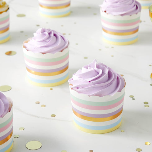 Sparkle and Bash 50-Pack Pastel Cupcake Liners - Large Paper Baking Cups for Birthdays, Home Baking, Bake Sales, Bridal Showers (2.2 In)...