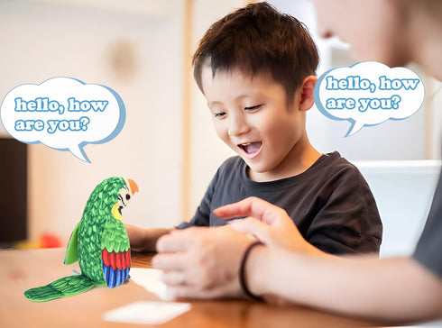 Toddler Toys - Talking Parrot Repeats What You Said, Interactive Toy Electronic Stuffed Animals Plush Pet Doll for Babies Kids Boys Girls Party Bi...