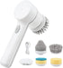 Electric Spin Scrubber Cordless Power Cleaning Brush with 5 Replaceable Brush Heads Rechargeable Scrubber for Bathroom Tub Sink Kitchen Dishes Til...