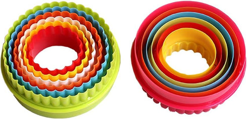 Mydio Set of 6 Multi-size Round Cookie Cutter,Two-sided Biscuit Fruit Cutter(Biscuit Cutters and Fondant cake Cutters),Random color (round)...