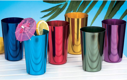 ALUMINUM TUMBLERS Retro Jewel Aluminum Colored Tumblers Cups Set of 6, Multicolor,...