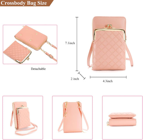 Crossbody Phone Bag, Kiss Lock Shoulder Purse for Women Small Wallet with Credit Card Slots...