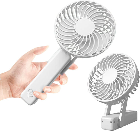 Battery Operated Portable Fan, Mini Rechargeable Handheld Fan,Small Foldable Fan,Quiet but Powerful Desk Fan Up to 10 hrs Operated Makeup Eyelash ...