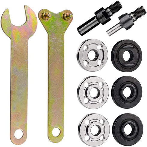 Mesee 6 in 1 Electric Drill Conversion Angle Grinder Adapter Connecting Rod Kit, 6mm & 10mm Arbor Mandrel Adapter with Spanner Variable Shaft Coup...