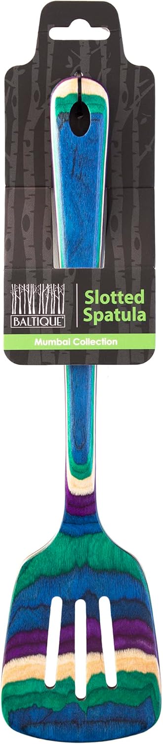 Totally Bamboo Baltique Mumbai Collection 12-1/2" Wooden Slotted Spatula, Safe for Nonstick...