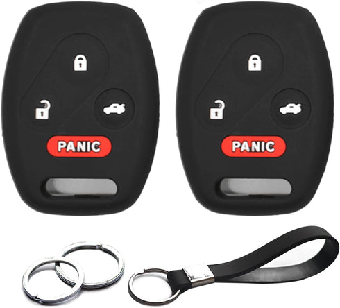 2pcs Compatible with Honda Accord Accord Crosstour CR-V Civic Element Pilot Fit Odyssey TL TSX ZDX Ridgeline Clarity Black Key Fob Cover Case Key ...