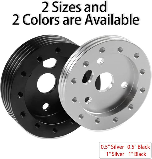 RULLINE 0.5" Steering Wheel Hub Adapter Conversion Spacer 6 Hole to 3 Hole Steering Wheel Adapter Boss Kit Black...