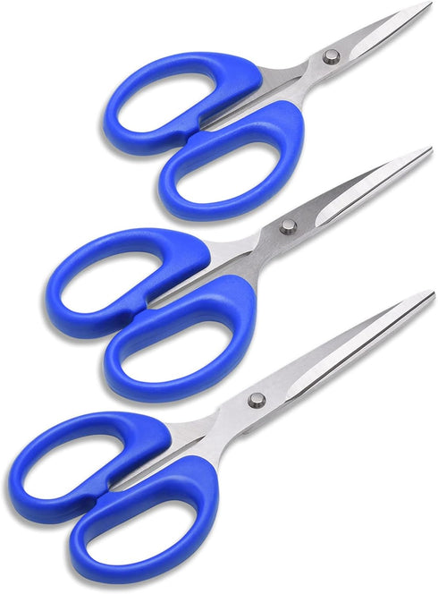 Household Scissors Set of 3, All-Purpose Scissors with Stainless Steel Razor Blades,Suitable for School, Office, Crafting and Family Daily Use, 4....