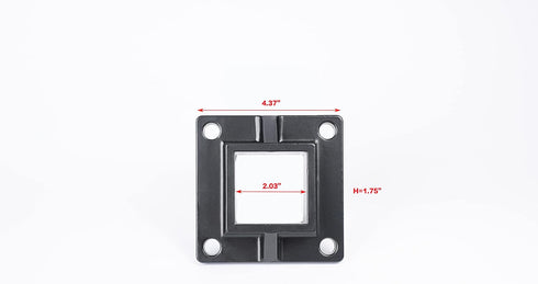 Floor Mount Post Plange for 2" Square Fence Post and Deck Railing, Heavy Duty, Aluminum,Black...