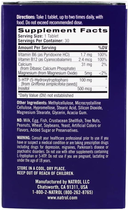 Natrol Daily Stress Relief 100 mg, Dietary Supplement, Mood + Stress, 30 Tablets, 30 Day Supply...