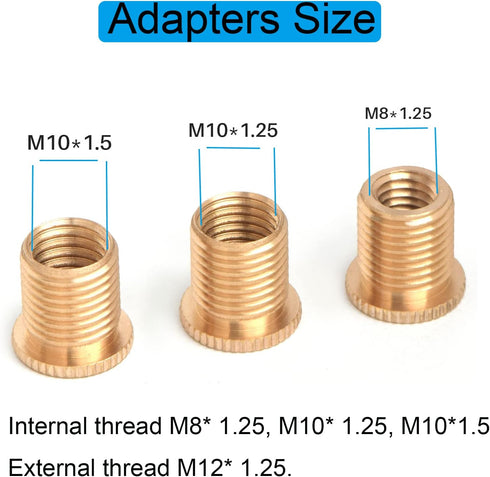 6 PCS Shift Knob Thread Adapters,Fit for Most Manual Gear Shift Head M8 X 1.25, M10 X 1.25, M10 X 1.5 Thread Gear Shifter Knob Screw...