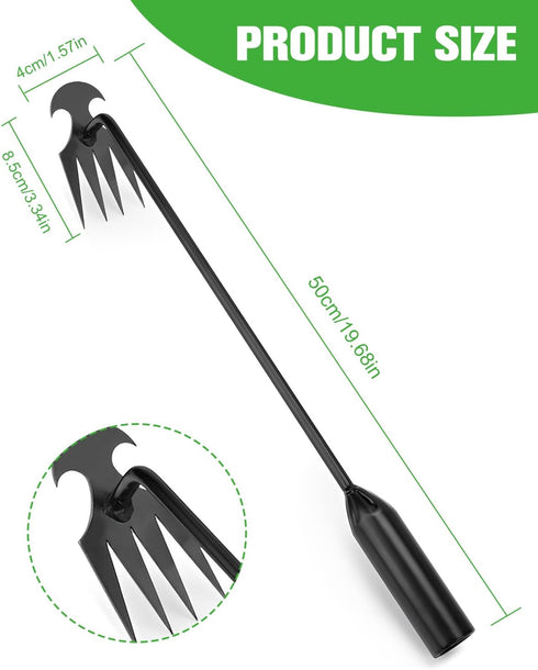 Weed Puller Tool Gardening Weed Pulling Tools, 2024 New Portable Garden Weeding Tool, 4 Teeth Manganese Steel Forged Hand Weeding Tool, Suitable F...