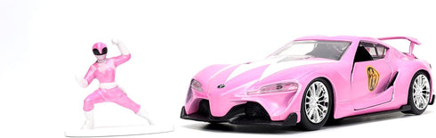Mighty Morphin Power Rangers 1:32 Toyota FT-1 Concept Die-cast Car with 1.65" Pink Ranger Figure, Toys for Kids and Adults...