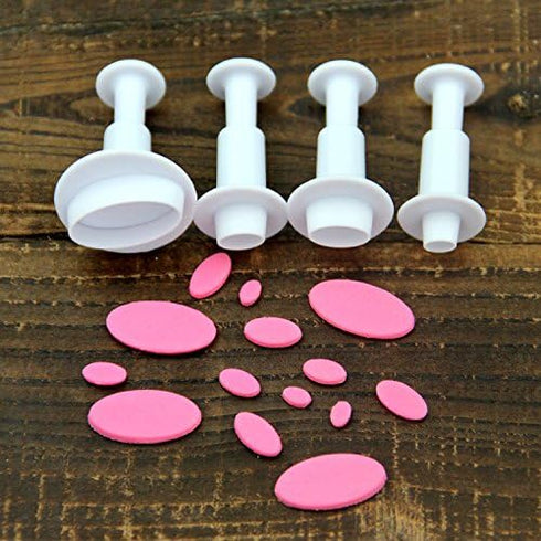 Cookie Cutters,Plunger Cutter Cake Decorating Supplies Fondant Molds,16 Pcs,Heart/Square/Oval/Circular/Star,White,Dadam...