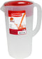 RUBBERMAID Covered Pitcher 2.25 qt - White with Red Cover...