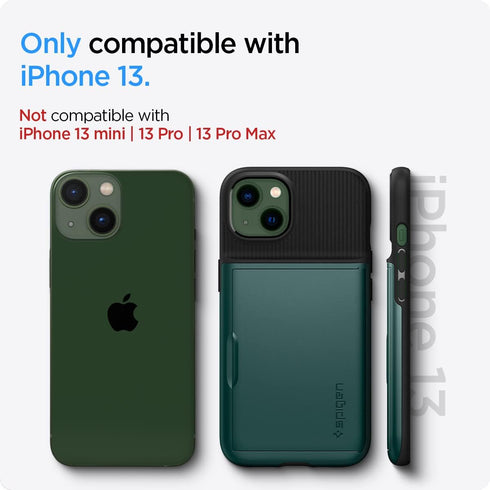 Spigen Slim Armor CS Designed for iPhone 13 Case (2021) - Midnight Green...