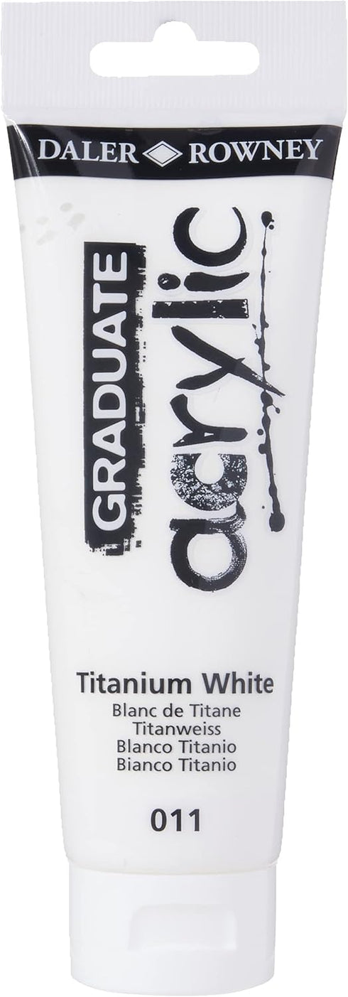 Daler Rowney Graduate Acrylic Paint, White, 120ml - Acrylic Painting Supplies for Artists and Students - Acrylic Paints for Panels, Canvas, Paper ...